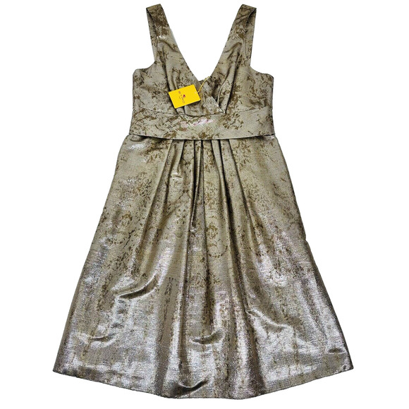 ETRO 42 US/6 Metallic Gold Jacquard Sleeveless Mini Dress Wool Silk NWT $1,560 - Picture 1 of 9
